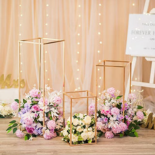 Flower Stands, set of 3 gold